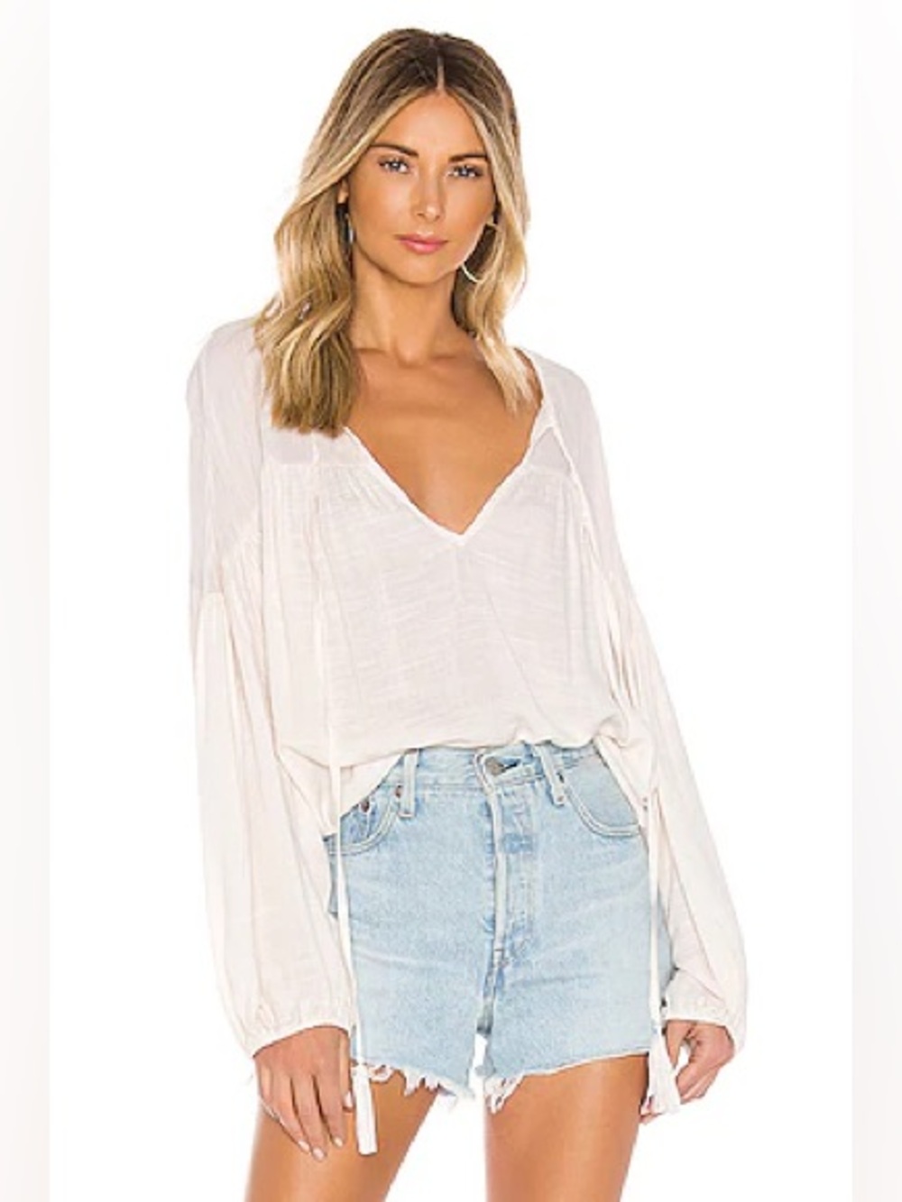INDAH Somi Easy Oversize Summer Blouse in Opal nwt | size medium
